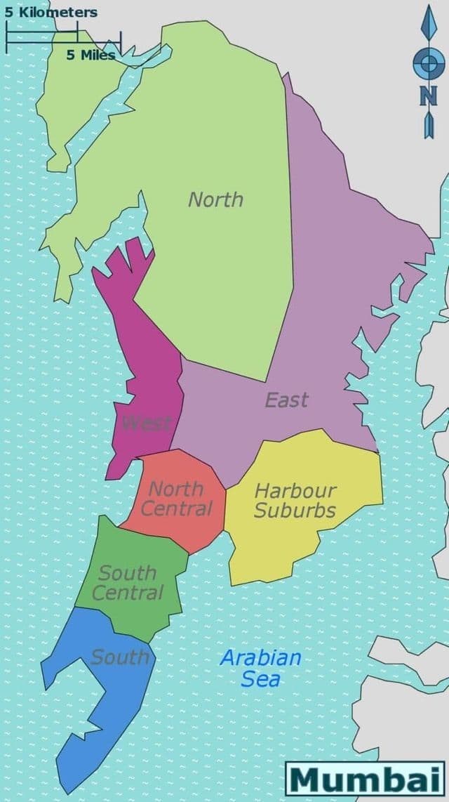 مومباي - خريطة أحياء بومباي