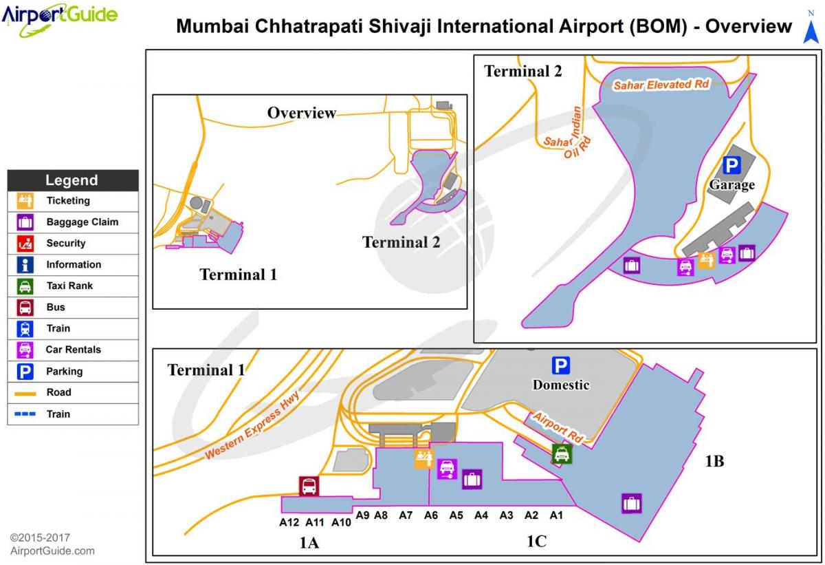 مومباي - خريطة محطة مطار بومباي