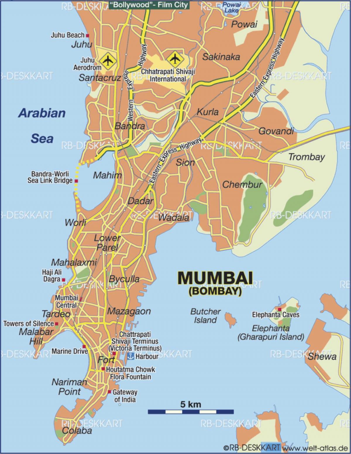 مومباي - خريطة مطارات بومباي