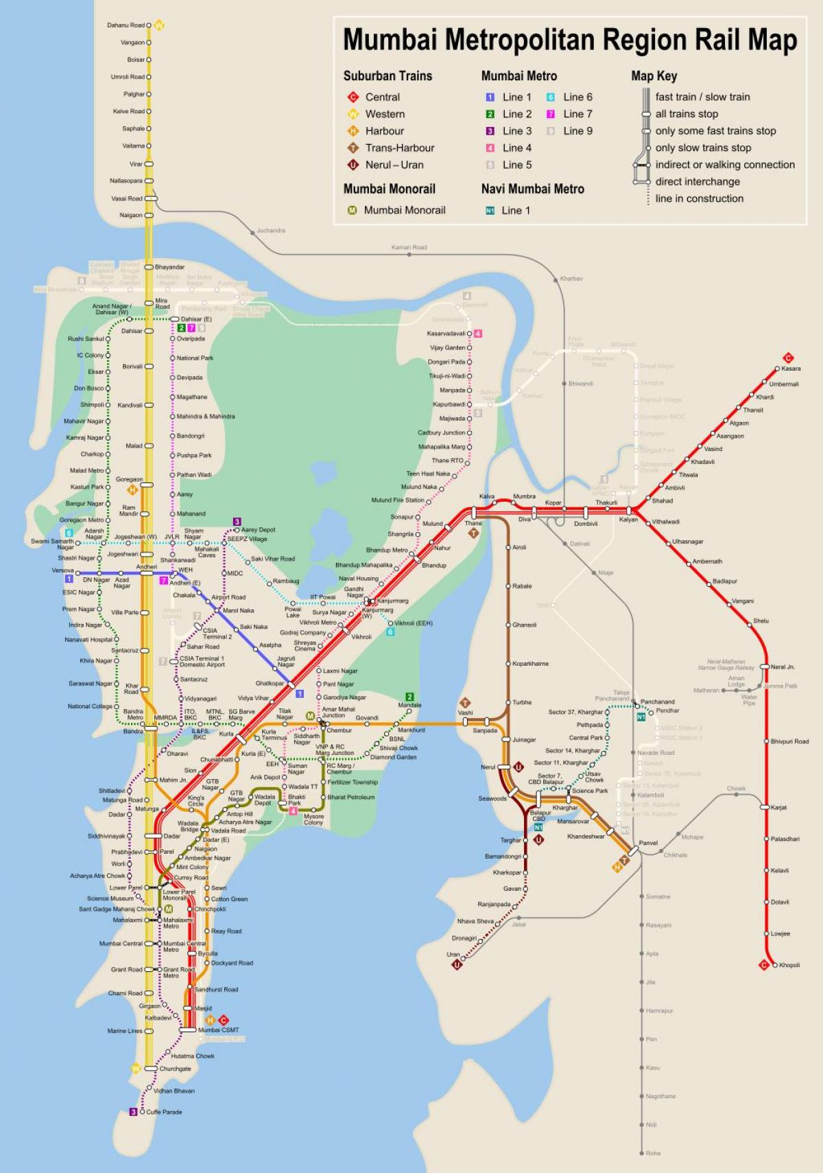 مومباي - خريطة محطة مترو بومباي